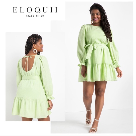NWT Eloquii Textured Cotton Easy Day Dress in Butterfly - Picture 1 of 4